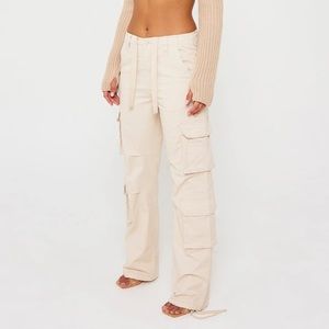 Luxe To Kill Stone Vintage Wide Leg Cargo Pants